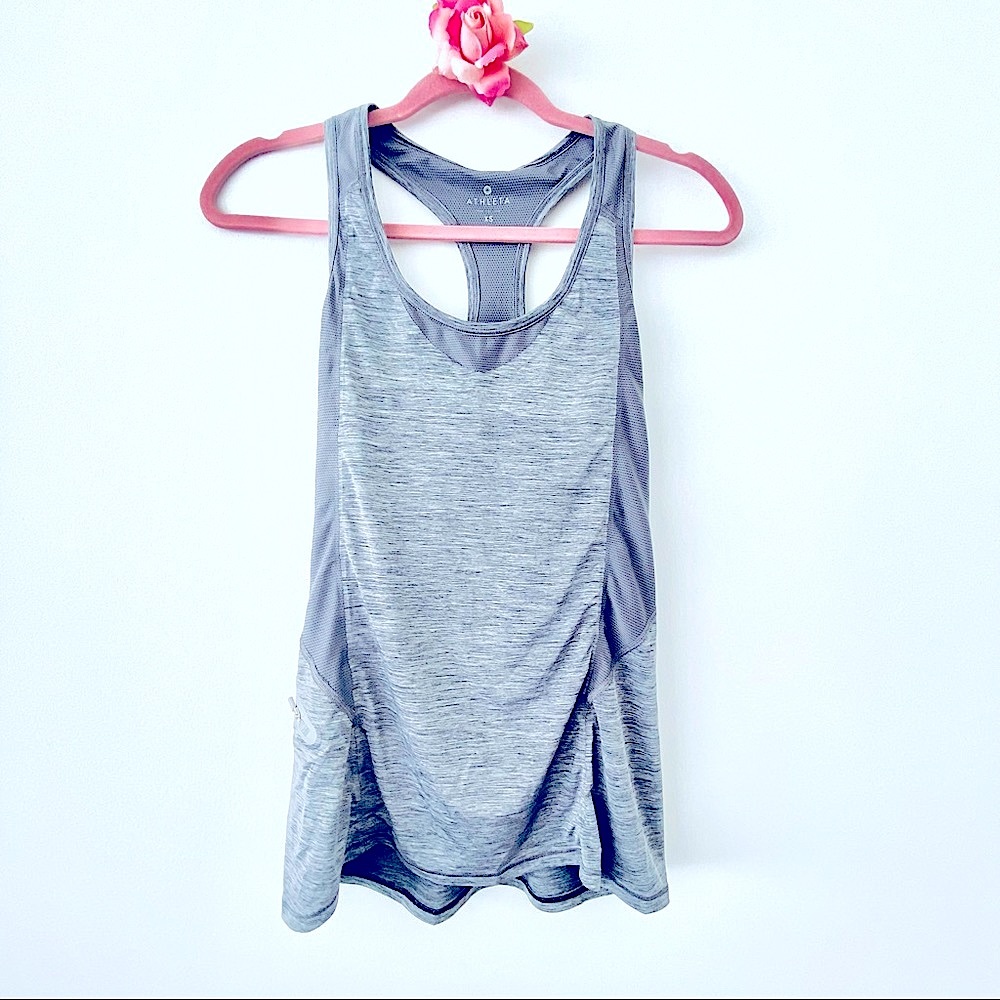 💕ATHLETA Racerback Grey Sports Tank Top SZ XS